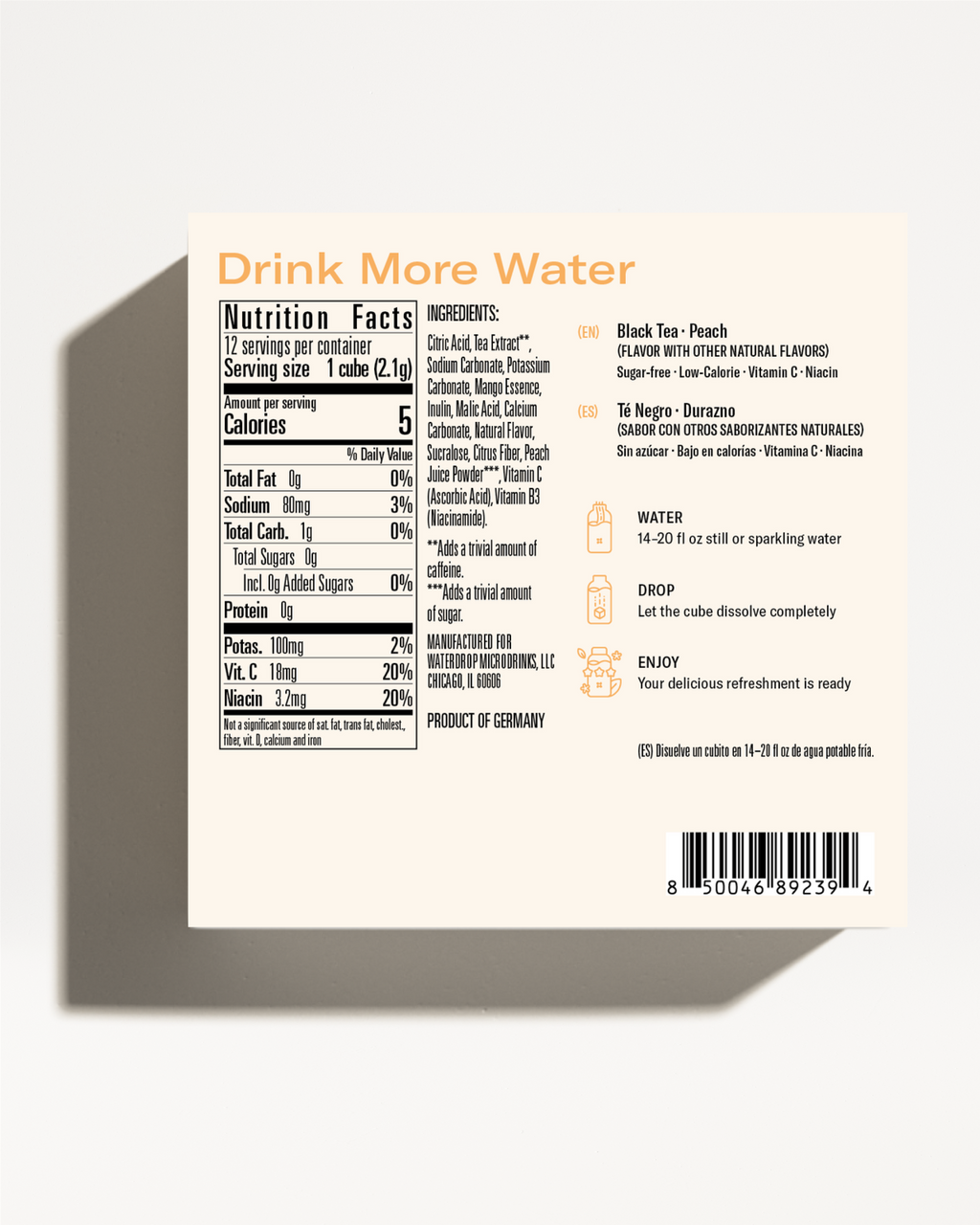 Microdrink ICED TEA PEACH: Order now | waterdrop®