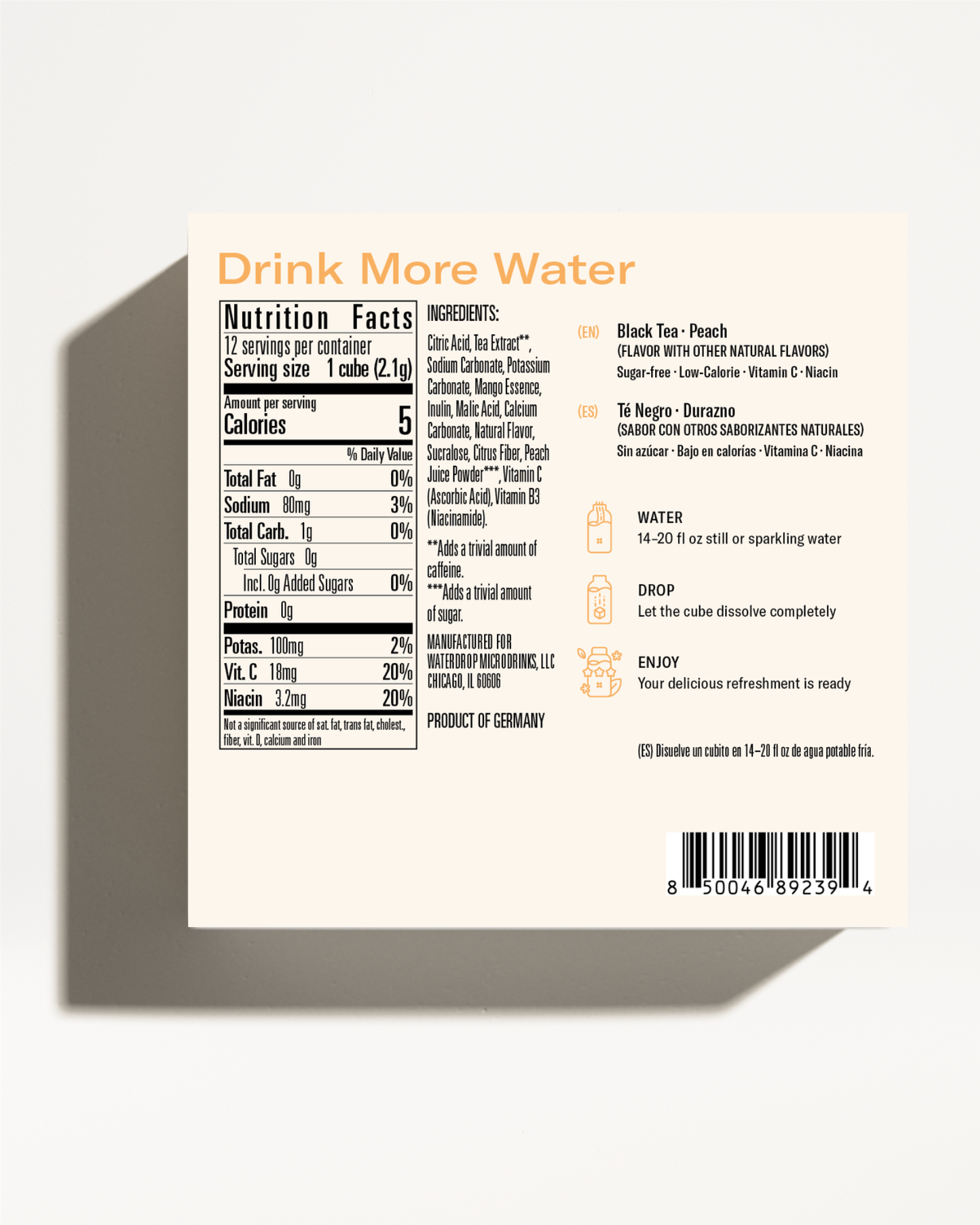 Microdrink ICED TEA PEACH: Order now | waterdrop®